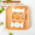 Weiße Fondant-Formen im Süßigkeit-Design für Weihnachtsgebäck, Größe 9,3x4,5cm - PC0494-Süßigkeit Stil D