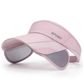 Pink sun visor for women with retractable side panels and SPORT embroidery - Adjustable / Pink