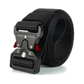 Tactical nylon cobra belt in black with metal quick-release buckle and load-bearing specs - Red Buckle-Black