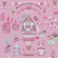 Adesivi per ragazze anime kawaii rosa con orsetto e dolci per decorazione diari - Ragazza Rosa