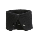 Black knitted neck warmer with metal snap buttons for elegant winter protection - Black