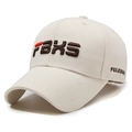 Beige baseball cap with 3D FBXS embroidery and classic curved brim style - Light Beige