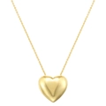 Nahaufnahme eines polierten goldenen Herzanhängers an einer feinen Gliederkette - Herz-Halskette (VL512) / Gold