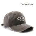 Vintage Baseballkappe in Kaffeebraun aus gewaschener Baumwolle mit Stickerei - Braun