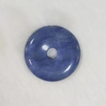 Natural blue marble agate donut pendant with smooth round finish for DIY jewelry - Blue Aventurine