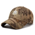 Tactical camouflage baseball cap in earth tones with S Grim embroidered patch - Adjustable / Snake Khaki