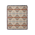 Coperta da picnic intrecciata bohémien con motivi tribali e nappe colorate - 130X160 CM / Etnico Colorato