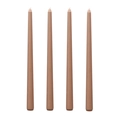 Set de cuatro velas largas cónicas color nude para decoración elegante de bodas - Canela