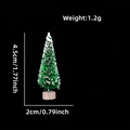 Miniature sisal Christmas tree with snow effect, 4.5cm height on natural wooden base - No Packaging / 4.5CM Grass Green