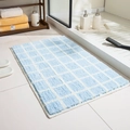 Tappeto da bagno a scacchi blu e bianchi in morbida microfibra per il pavimento - 40x60cm / Blu a Quadri