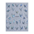 Detaillierte holografische Schmetterlings und Rosen 3D Nagelaufkleber MO388 auf grau - Aquarell Schmetterling Aufkleber 02 (MO388)
