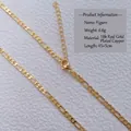 18K gold-plated copper Figaro necklace chain with adjustable lobster clasp, 50cm length - 18K Gold Plated Copper / Figaro Chain / Gold