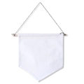 Detail of white canvas wall banner with wooden bar and black-and-white cotton rope - White S 17.5*16.8cm