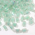 Bulk light green pearlescent acrylic cylinder beads for DIY jewelry making - Light Green Plated Cylindrical (50pcs)