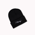 Détail du bonnet en maille noire avec broderie blanche inspirée de La Création d'Adam - M (56-58cm) / Noir