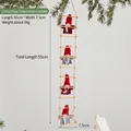 Décoration échelle de Noël avec quatre bonhommes de neige en peluche rouge et gris - Échelle d'escalade bonhomme de neige
