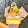 Porte-clés mini piano jaune design chiot Corgi mignon - Pendentif Piano Shiba Inu / Jaune