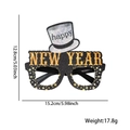 Black and gold New Year 2026 decorative party glasses with Happy New Year glitter design - New Year Glasses / Happy New Year Top Hat Style