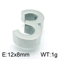 Polished silver number 3 pendant in stainless steel, size 12x8mm for DIY jewelry - Number 3 (KLJ4357-Z)