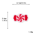 Red and white swirl candy embroidery patch with precise dimensions 6.1cm by 3.6cm - 6.1x3.6cm / 11167-Red White Spiral Candy