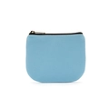 Minimalist light blue canvas coin purse with a durable metal zipper and rounded edge - Starry Blue