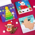 3D wooden Christmas puzzle for kids featuring colorful reindeer and Santa themes - Reindeer Puzzle