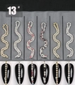 Japanese style nail art jewelry chains in 6 styles with pearls and rhinestones - 13# AB Crystal Metal Chain