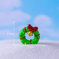 Miniature Christmas wreath with red bow and gold bell for DIY snow globe decor - No. 16 Christmas Wreath