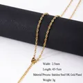 2.5mm twisted rope chain necklace in 18K gold plated stainless steel, 45+5cm length - 2.5mm Width - 45+5cm Length / Gold