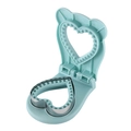 Light blue heart-shaped sandwich cutter and sealer mold with stainless steel blade - Nordic Blue