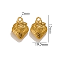 Polished golden strawberry pendant in stainless steel, dimensions 15mm by 10.5mm - 540 (Strawberry) / Gold