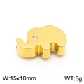 Colgante de elefante dorado en acero inoxidable con ojo de cristal, 15x10mm - Estilo Elefante Dorado con Diamantes de Imitación (KLJ7804-Z)