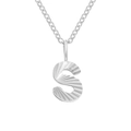 Silver-toned stainless steel necklace featuring a radial-textured letter S pendant - S / Steel Color