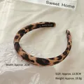 Leopard print sponge headband, 2cm wide handmade hair hoop for women - 2CM Dark Leopard Sponge Headband