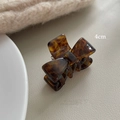 Tortoiseshell acetate bow hair claw clip 4cm size for half-up hairstyles elegant finish - Marble Brown