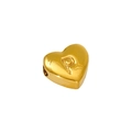 18K gold plated stainless steel heart pendant with embossed letter P on a white background - Letter P / Steel