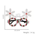 Glittery Happy New Year decorative party glasses with silver snowflakes and red-green stripes - Silver Snowflake Glasses
