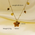 Star-shaped tiger eye stone pendant necklace with gold chain for women - Tiger Eye