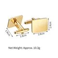 Minimalistische goldene rechteckige Manschettenknöpfe aus Edelstahl mit Spiegelglanz - Rechteck / Gold
