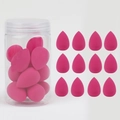 Set di spugne per trucco rosa a goccia in contenitore trasparente per un finish naturale - 12 Pezzi Barattolo Rosso Rosa