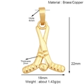 Pendentif bâton de hockey en laiton doré pour création de bijoux avec dimensions - Crosse de Hockey et Palet