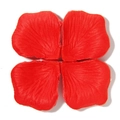 Detailed red fabric artificial rose petals for romantic wedding and party decoration - Red (Approx. 100pcs)