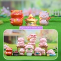 Pink resin pig toy figures in various fun lifestyle scenes for home decoration - Gulu Piggy Series-Whole Box of 6PCS