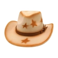 Western cowboy felt hat in beige with brown star patterns and a leather belt band - One Size (M) / Beige