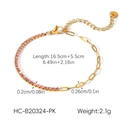 Detail of butterfly zircon bracelet with dimensions 16.5 plus 5.5 cm and 2.1g weight - Pink Zircon Spliced Paperclip Chain Style (HC-B20324-PK)