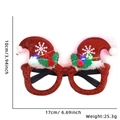 LED Christmas glasses with red glitter frame, snowflake decor, and holly leaf details - Red Santa Hat Glasses (With Light)