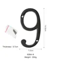 Rustic black cast iron house number 9 with textured finish and mounting screws included - Large Flat Number-9 / Black