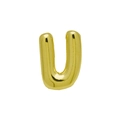 Puffy golden bubble letter U charm for customized DIY bracelets and accessories - Gold/Letter U