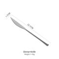 Elegantes, hochglanzpoliertes Menümesser aus 304 Edelstahl mit minimalistischem 22,7 cm Griff - Tafelmesser