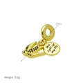 Golden swallow charm with 'You light up my life' engraving, 27mm height and 3.5g weight - Swallow Round Tag Charm